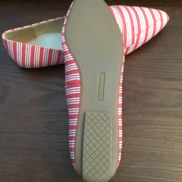Talbots Red&White Striped Summer Flats, SZ 9.5, NIB - Picture 6 of 9